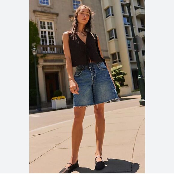 Free People We The Free Boomerang Long Shorts size 25 - Picture 3 of 6